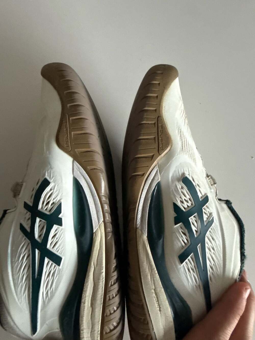 ASICS Men's Gel-Resolution X Tennis Shoes White/Saxon Green - Picture 9 of 10